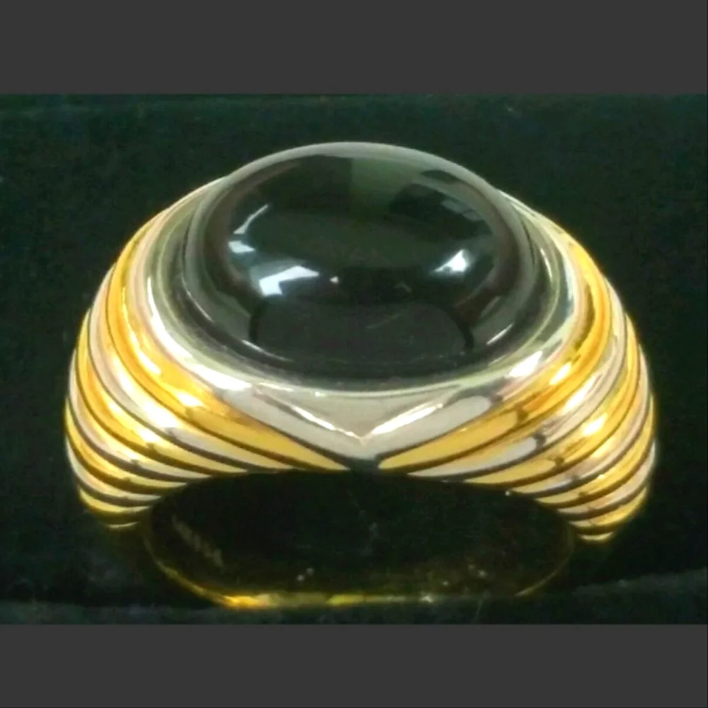 Vintage 14k Gold Onyx Ring-Gemstone Ring-Onyx Jewelry-Estate Jewelry 4.4gm